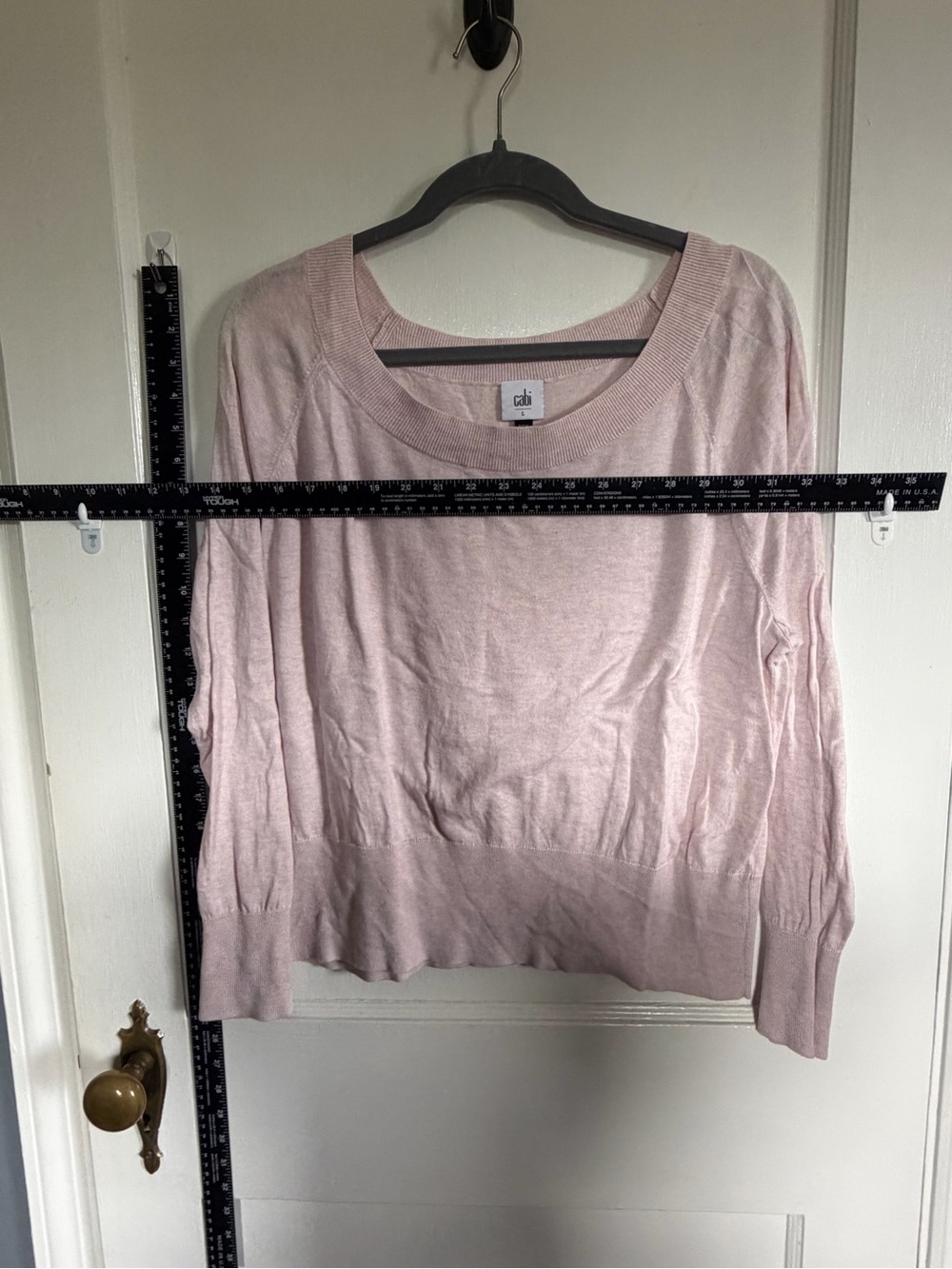 CAbi Pale Pink Scoop Neck Lightweight Sweater